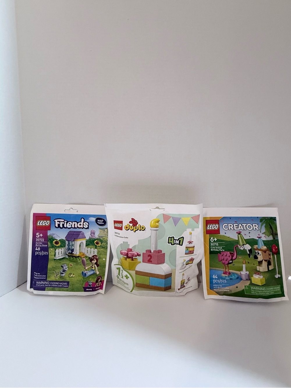 NEW Lego Polybag Set 3-Pack Friends 30722 Duplo 30712 Creator 30715